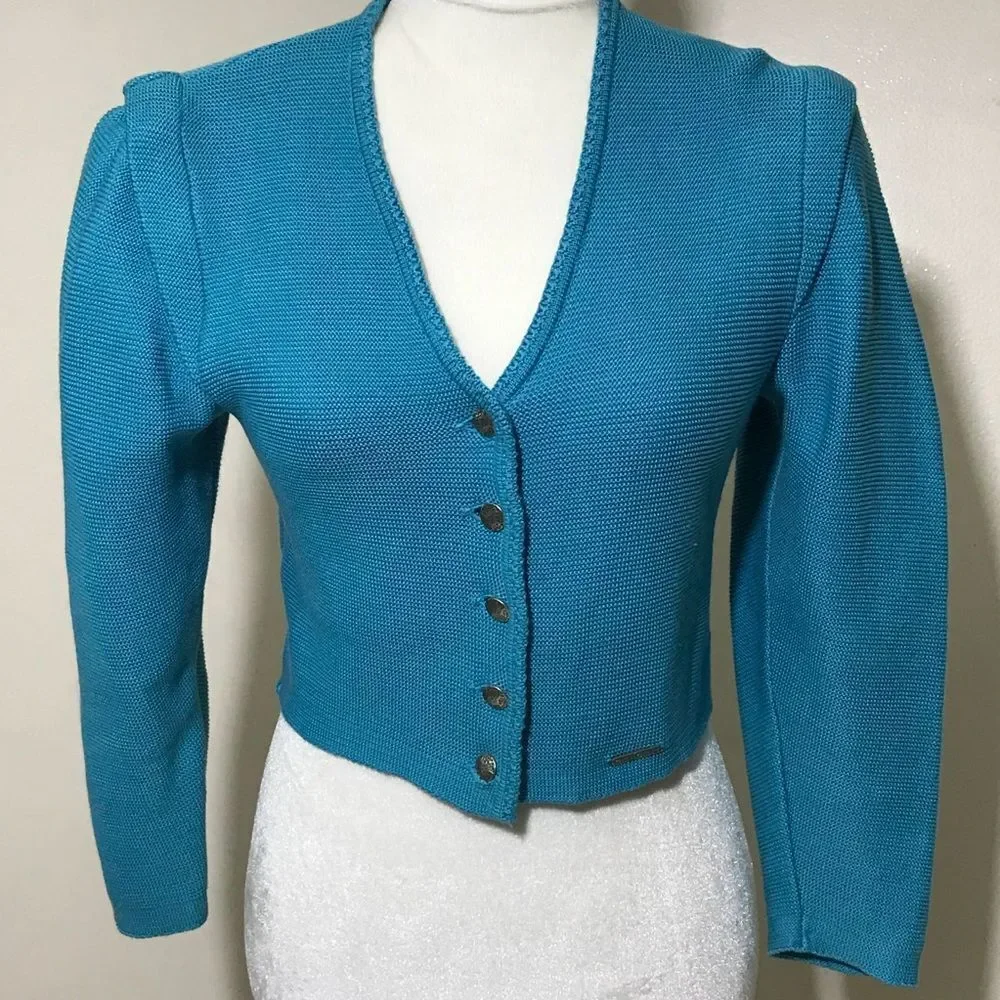 Vintage Geiger of Australia Women Blue Sweater Size 34